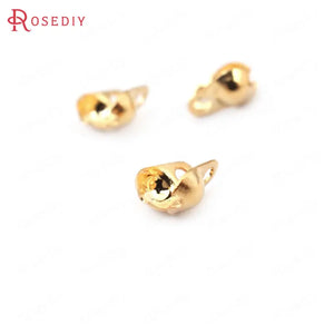 20pcs 1.5-2mm Ball Chain Champagne Brass Beads Clasps
