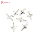 20pcs 12x6.5mm Brass Cross Star Charms Jewelry Findings