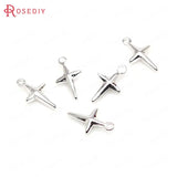 20pcs 12x6.5mm Brass Cross Star Charms Jewelry Findings