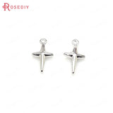 20pcs 12x6.5mm Brass Cross Star Charms Jewelry Findings