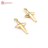 20pcs 12x6.5mm Brass Cross Star Charms Jewelry Findings