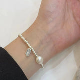 S925 Sterling Silver French Pearl Bracelet Vintage Fine Jewelry