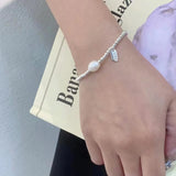 S925 Sterling Silver French Pearl Bracelet Vintage Fine Jewelry