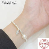 S925 Sterling Silver French Pearl Bracelet Vintage Fine Jewelry