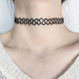 12PCS Vintage Hippy Stretch Tattoo Choker Necklace Elastic Choker Necklace