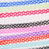 12PCS Vintage Hippy Stretch Tattoo Choker Necklace Elastic Choker Necklace
