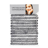 12PCS Vintage Hippy Stretch Tattoo Choker Necklace Elastic Choker Necklace