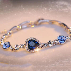Crystal Rhinestone Bangle Ocean Bracelet Heart Jewelry Party