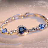 Crystal Rhinestone Bangle Ocean Bracelet Heart Jewelry Party