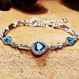 Crystal Rhinestone Bangle Ocean Bracelet Heart Jewelry Party