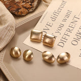 Vintage Geometric Pearls Stud Earrings Heart Crystal Irregular Pearl Earring