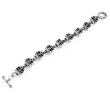 Skull Link Stainless Steel Mens Bracelet
