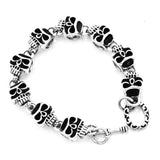 Skull Link Stainless Steel Mens Bracelet