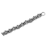 Stainless Steel Cross Skull Link Bracelet