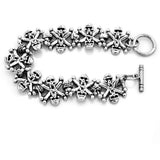 Stainless Steel Cross Skull Link Bracelet