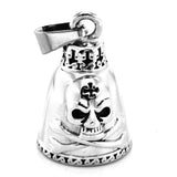 Stainless Steel Bell Cross Bone Skull Pendant Biker Charm