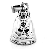 Stainless Steel Bell Cross Bone Skull Pendant Biker Charm