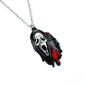 Horror Scream Necklace Cosplay Anime Cartoon Jewelry Halloween Pendant