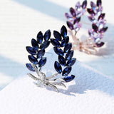 Crystal Poolive Leaf Brooch Pins Rhinestones Brooches for Women