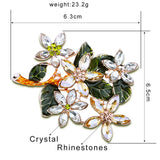 Large Bouquet Crystal Brooch Pin for Women Dress Scarf Accessory