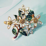 Large Bouquet Crystal Brooch Pin for Women Dress Scarf Accessory