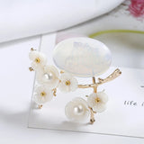 Vintage Natural Stone Plum Brooch Pin for Women