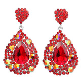 Crystal Water Drop Earrings for Women Prom Party Dress Accessory