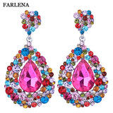 Crystal Water Drop Earrings for Women Prom Party Dress Accessory