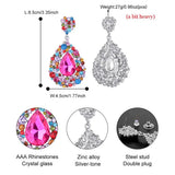 Crystal Water Drop Earrings for Women Prom Party Dress Accessory