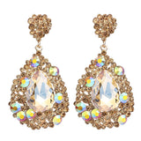 Crystal Water Drop Earrings for Women Prom Party Dress Accessory