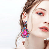 Crystal Water Drop Earrings for Women Prom Party Dress Accessory