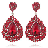Crystal Water Drop Earrings for Women Prom Party Dress Accessory
