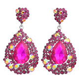 Crystal Water Drop Earrings for Women Prom Party Dress Accessory