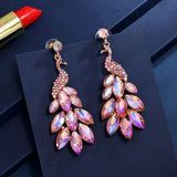 Crystal Peacock Drop Earrings for Women Prom Party Dress Accessory