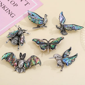 Animal Brooch Pin with Abalone Vintage Brooches for Women Men