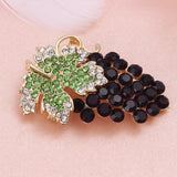 Purple Rhinestones Grapes Scarf Brooches Pins Crystal Brooch for Women