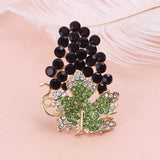 Purple Rhinestones Grapes Scarf Brooches Pins Crystal Brooch for Women