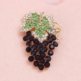 Purple Rhinestones Grapes Scarf Brooches Pins Crystal Brooch for Women