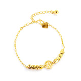 14K Hand Jewelry Beaded Chain Bracelet Wedding Engagement Lucky Money