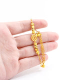 14K Hand Jewelry Beaded Chain Bracelet Wedding Engagement Lucky Money