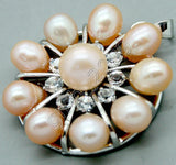 Pink Freshwater Pearl Crystal Corolla Pendant