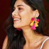 Boho Crystal Tassel Earrings for Women