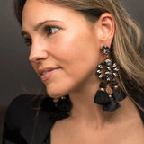 Boho Crystal Tassel Earrings for Women