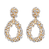 Vintage Simulated Pearls Earrings Crystal Statement Dangle Drop Earring