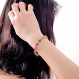 Colorful Stone Bridal Heart Bracelet for Women
