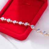 Colorful Stone Bridal Heart Bracelet for Women