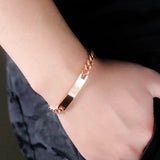 Stainless Steel ID Bracelets & Bangles for Men Women Couples
