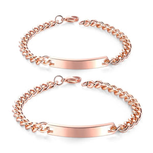 Stainless Steel ID Bracelets & Bangles for Men Women Couples
