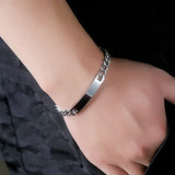 Stainless Steel ID Bracelets & Bangles for Men Women Couples