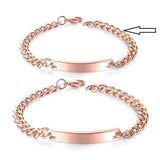 Stainless Steel ID Bracelets & Bangles for Men Women Couples